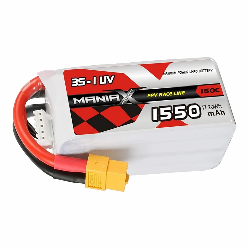3S-11.1V 1550mAh 150C FPV kous Lipo batri
