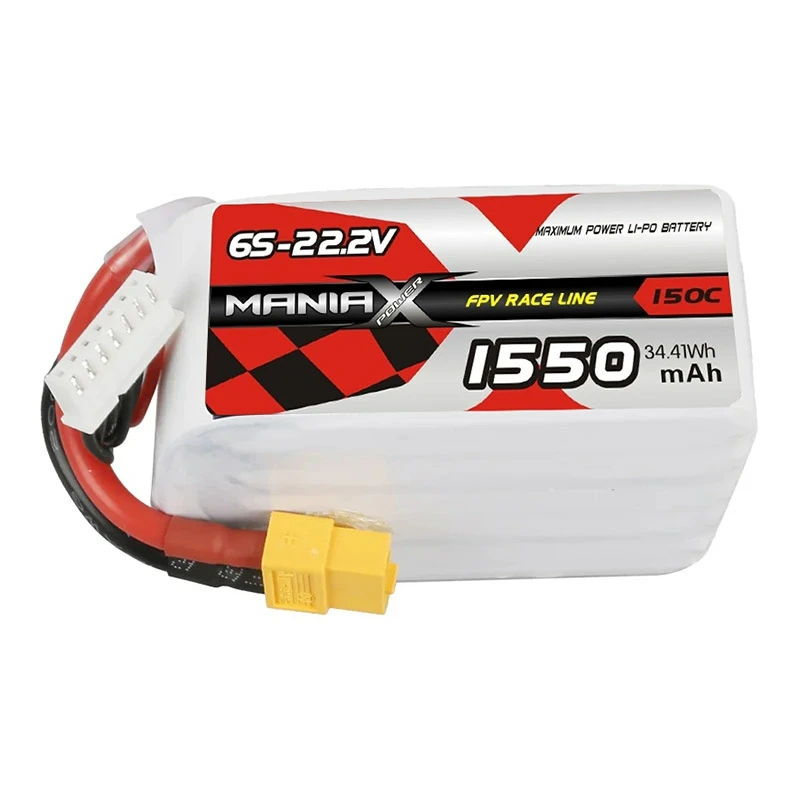 6S-22.2V 1550mAh 150C FPV kous Lipo batri