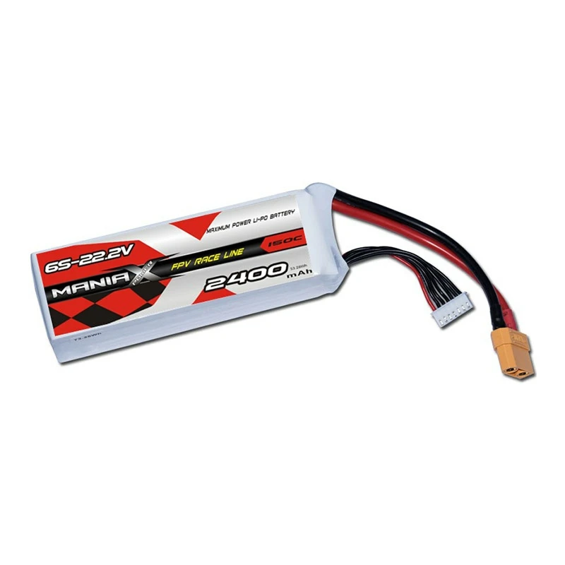6S-22.2V 2400mAh 150C FPV kous Lipo batri